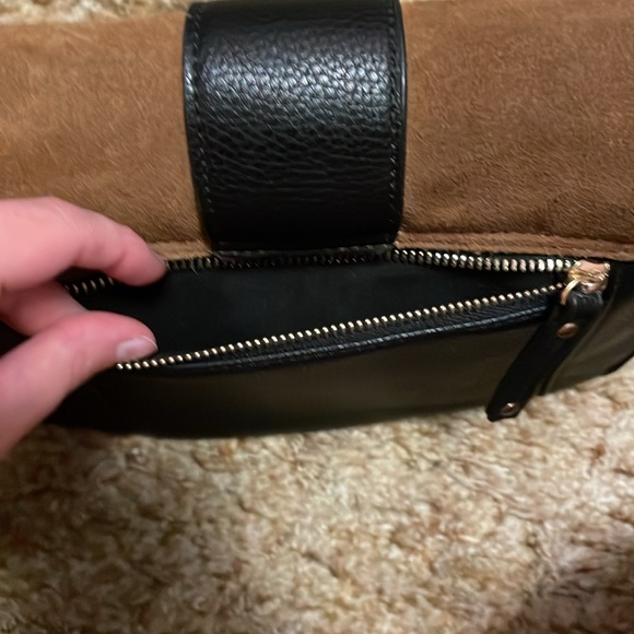 4/$20 | Parfois Black purse with brown flap As Is - Picture 6 of 12